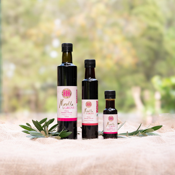 Morella Grove collection of cherry balsamic drizzle in different sizes from 100ml to 500ml