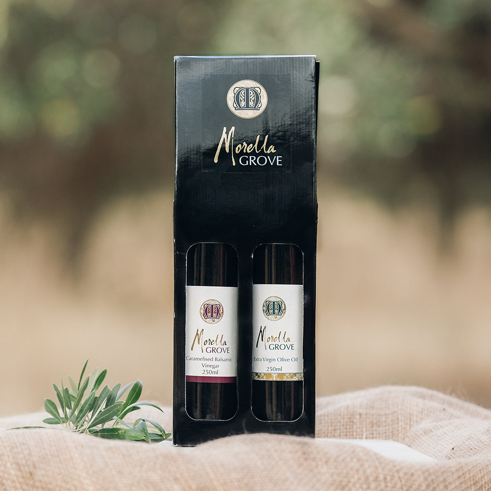 Morella Grove extra virgin olive oil and caramelised balsamic vinegar gift pack