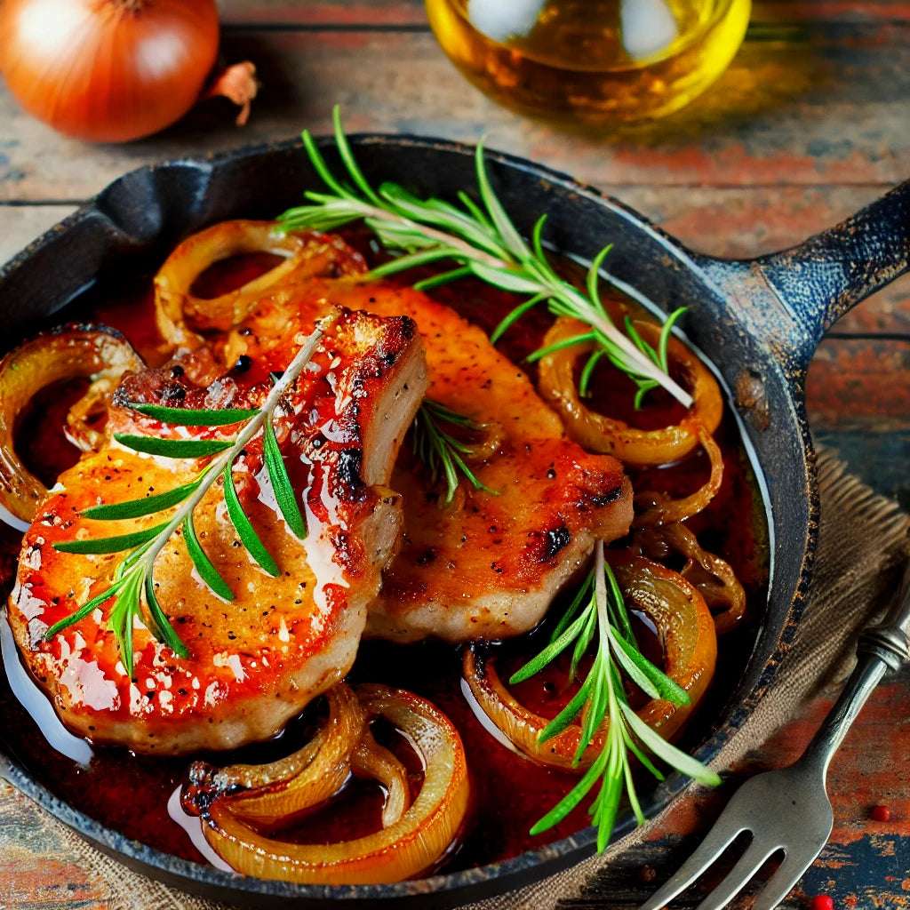 Pork Chops Marinated in Apple Balsamic Vinegar Glaze