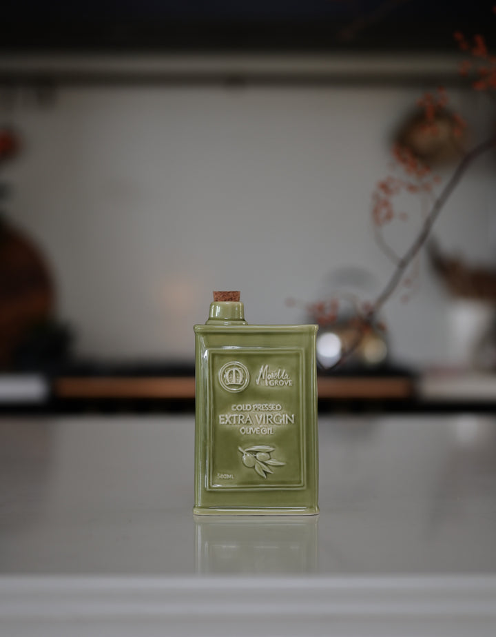 Morella Grove Ceramic Olive Oil Bottle – Sage Green