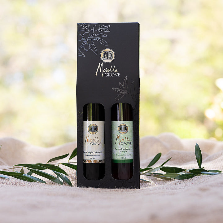 Extra Virgin Olive Oil + Caramelised Apple Vinegar Gift Pack 2x250ml