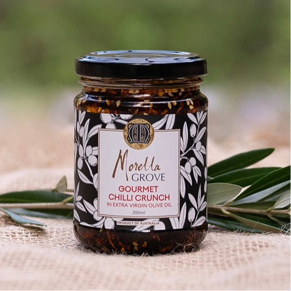 Gourmet Chilli Crunch in Morella Grove Extra Virgin Olive 250ml-1L